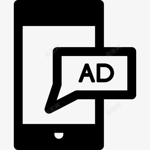 智能手机广告技术媒体广告图标svg_新图网 https://ixintu.com 媒体广告 技术 智能手机广告