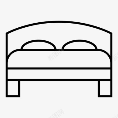 旅馆床休息图标图标