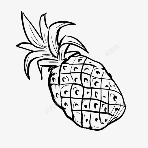 菠萝美味水果图标svg_新图网 https://ixintu.com 健康 手绘水果 水果 美味 菠萝