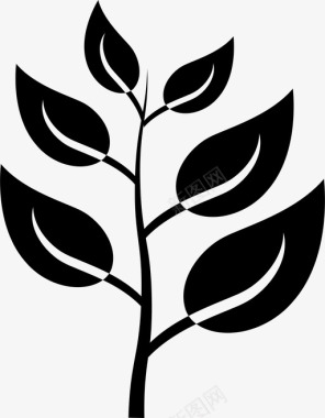 茶叶树枝绿色图标图标
