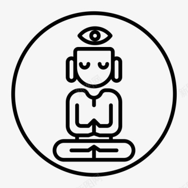 冥想佛教平静图标图标