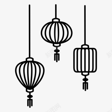 中国灯中国庆典中国装饰图标图标