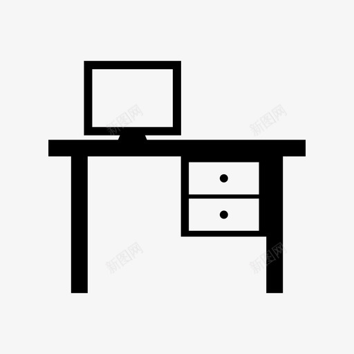 办公桌电脑桌办公室图标svg_新图网 https://ixintu.com 5间办公室 办公室 办公桌 屏幕 电脑桌