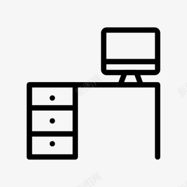 书桌室内办公室图标图标