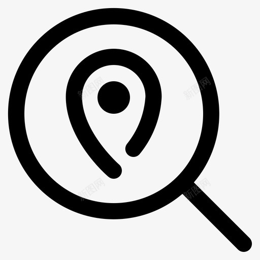 搜索位置地图pin图标svg_新图网 https://ixintu.com pin 地图 地图定位器 搜索 搜索位置