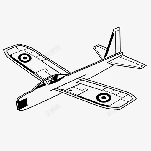 滑翔机飞机套件图标svg_新图网 https://ixintu.com 套件 模型 滑翔机 玩具 飞机