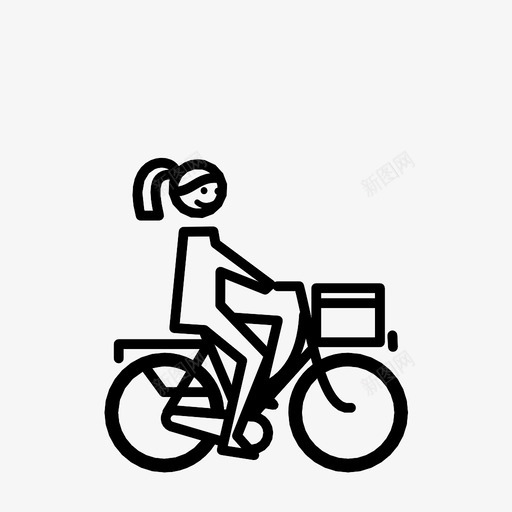 骑自行车的女孩自行车青少年图标svg_新图网 https://ixintu.com 交通类型 女性 自行车 青少年 骑自行车的女孩