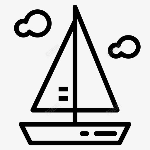 帆船小船运动图标svg_新图网 https://ixintu.com 小船 帆船 运动