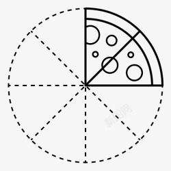 件数披萨八分之二除法分数图标高清图片