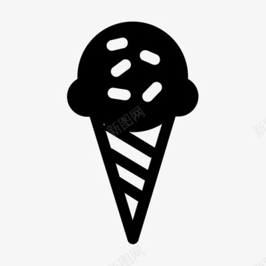冰淇淋筒巧克力甜点图标图标