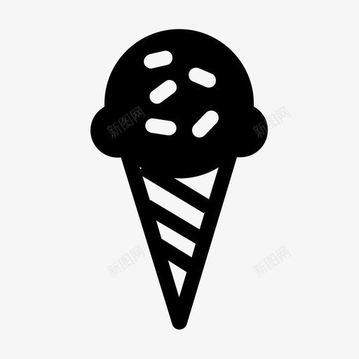 冰淇淋筒巧克力甜点图标svg_新图网 https://ixintu.com 冰淇淋筒 华夫饼 巧克力 甜点 香草