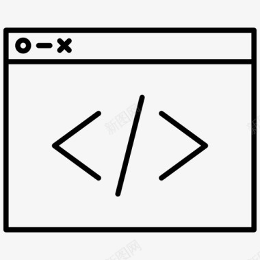 网页开发编码编程图标图标