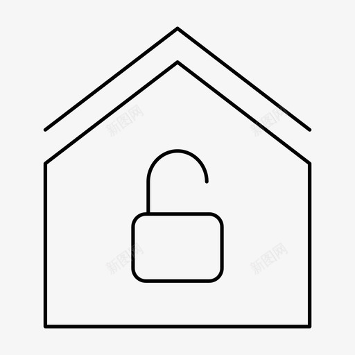 房子挂锁隐私图标svg_新图网 https://ixintu.com 保安 房地产 房子 挂锁 隐私
