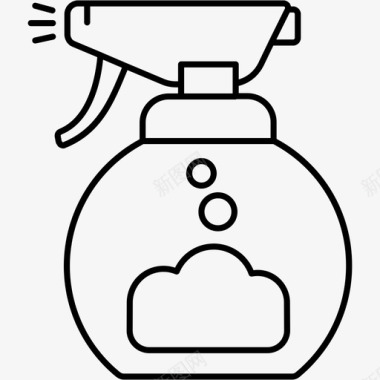 喷雾瓶浴室洗涤剂图标图标