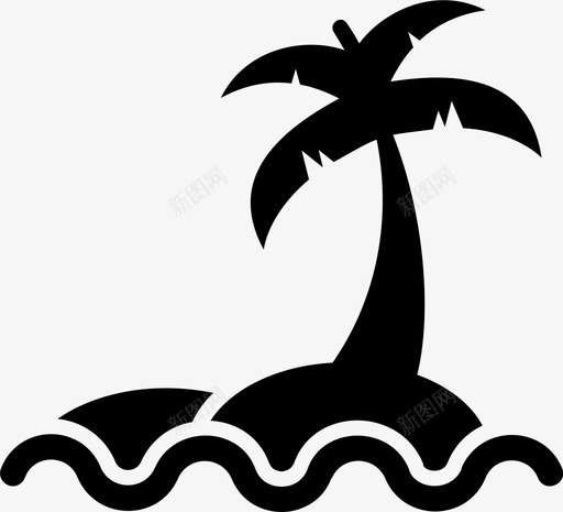 海滩椰树假日图标svg_新图网 https://ixintu.com 假日 大海 椰树 海滩 炎热的天气