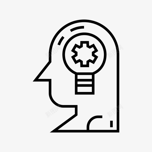 创造性思维大脑想法图标svg_新图网 https://ixintu.com 创造性思维 大脑 想法 教育方法线图标集 智力 解决方案