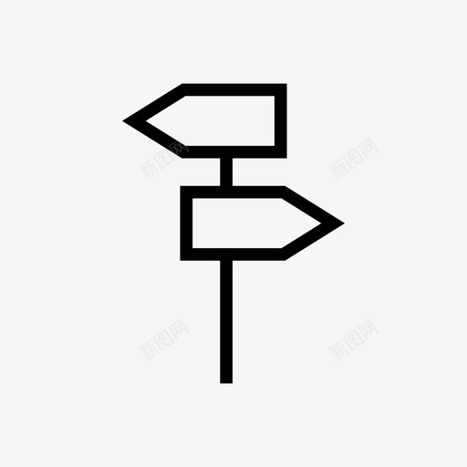 方向板指针图标svg_新图网 https://ixintu.com 指针 方向 旅游线路图标 板 标志 道路