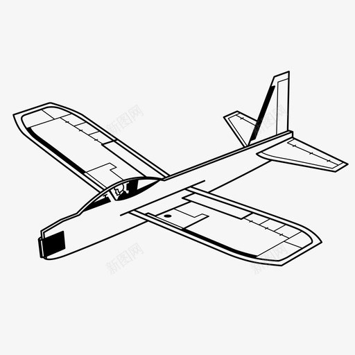 滑翔机飞机套件图标svg_新图网 https://ixintu.com 套件 模型 滑翔机 玩具 飞机