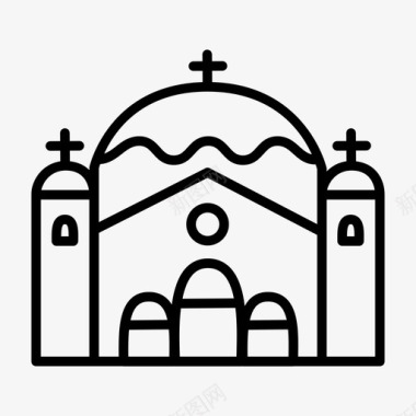 圣萨瓦教堂建筑贝尔格莱德图标图标