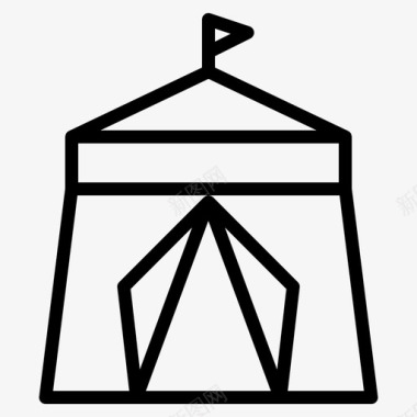 马戏团游乐园帐篷图标图标
