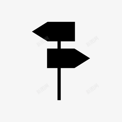 方向板指针图标svg_新图网 https://ixintu.com 指针 方向 旅行路线图标 板 标志 道路