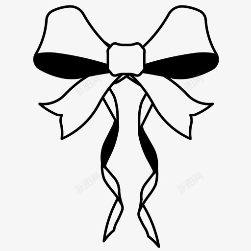 丝带圣诞节装饰图标svg_新图网 https://ixintu.com 丝带 包装 圣诞丝带 圣诞节 礼物 装饰