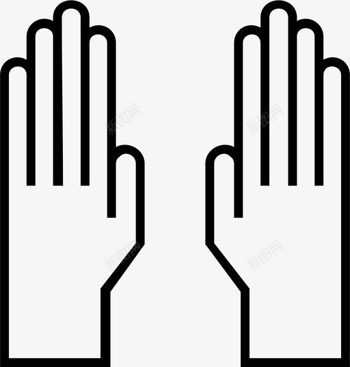 手手势人图标svg_新图网 https://ixintu.com 举起的手 人 手 手势