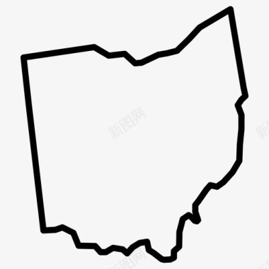 俄亥俄州俄亥俄州地图美国各州地图薄图标图标