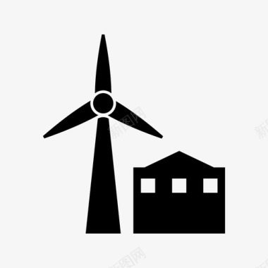 工厂发电机风力发电图标图标