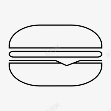 汉堡快餐野餐线图标图标