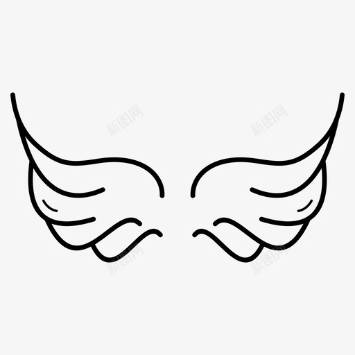 翅膀天使鸟图标svg_新图网 https://ixintu.com 天使 纹身 翅膀 鸟