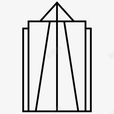 未来摩天大楼建筑企业图标图标