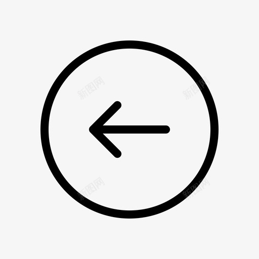 左箭头按钮图标svg_新图网 https://ixintu.com 圆 左 按钮 方向 简单的线图标 箭头