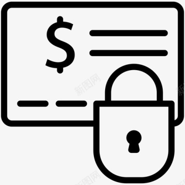 安全支付支票货币图标图标
