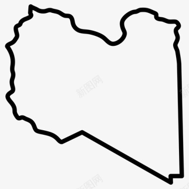 利比亚地图非洲国家地图薄图标图标
