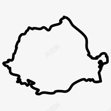 罗马尼亚地图欧洲国家地图薄图标图标