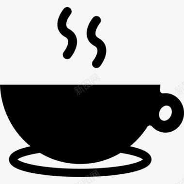 热咖啡杯食品商业和金融图标图标