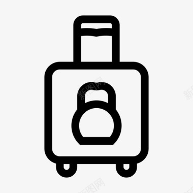 沉重的行李行李箱重量图标图标