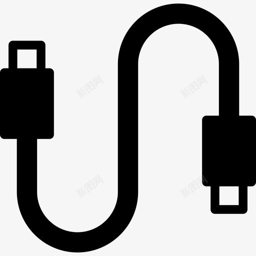 USB电缆技术硬件图标svg_新图网 https://ixintu.com USB电缆 技术 硬件