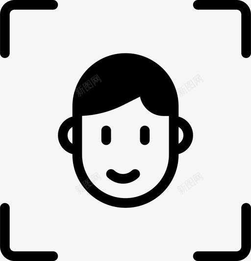肖像面部面部id图标svg_新图网 https://ixintu.com 个人 焦点 照片 肖像 面部 面部id