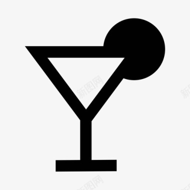 鸡尾酒酒精玻璃杯图标图标