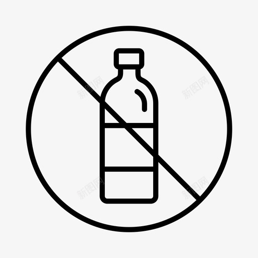 塑料瓶禁令环境绿色能源图标svg_新图网 https://ixintu.com 可再生 可持续性 回收 塑料瓶禁令 环境 生态 绿色能源