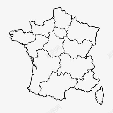 法国地区地图欧洲法国图标图标