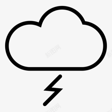 云闪电预报雨图标图标