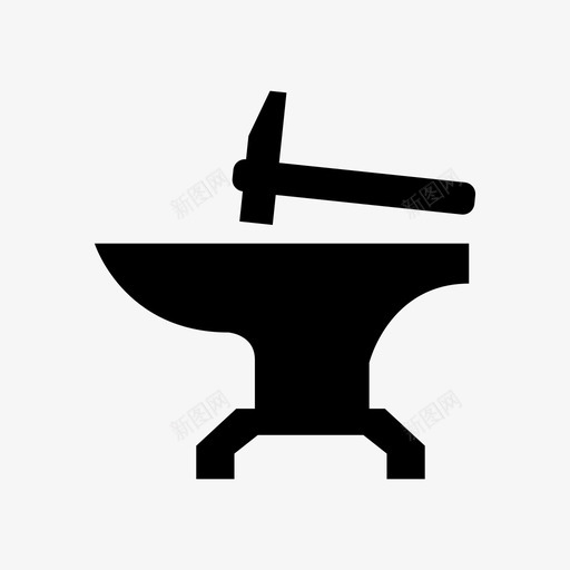 铁砧锤子重型图标svg_新图网 https://ixintu.com 工具 重型 金属 铁砧 锤子
