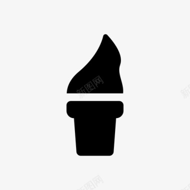 软奶油冰淇淋甜的图标图标