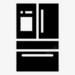 法式小对冰箱冰箱法式门厨房图标高清图片