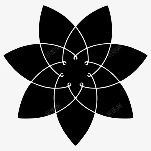 花卉抽象圆形图标svg_新图网 https://ixintu.com 创意设计 圆形 抽象 花卉设计 装饰 造型