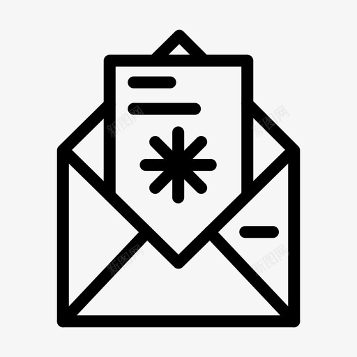 公开信件邮件图标svg_新图网 https://ixintu.com 信件 公开 消息 购物 购物和电子商务线图标第二卷 邮件