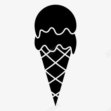 冰激凌甜筒甜甜图标图标